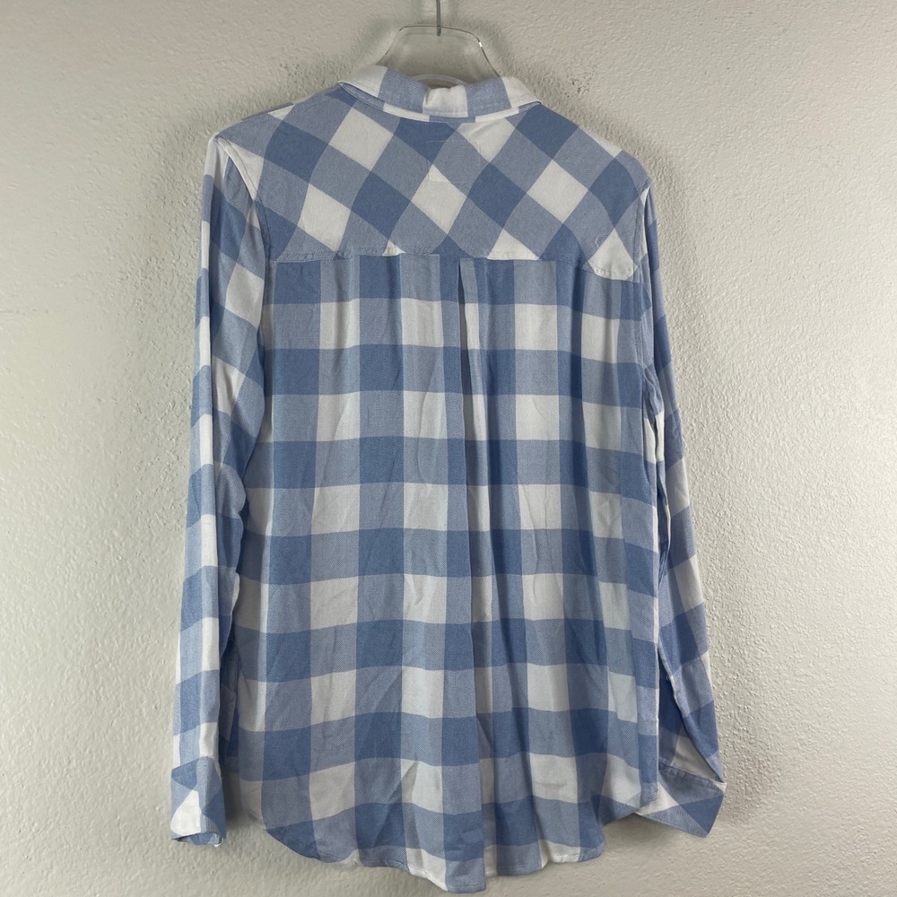 Rails Hunter Shirt Large White Powder Blue Plaid Coastal Preppy Button Down - Picture 3 of 10